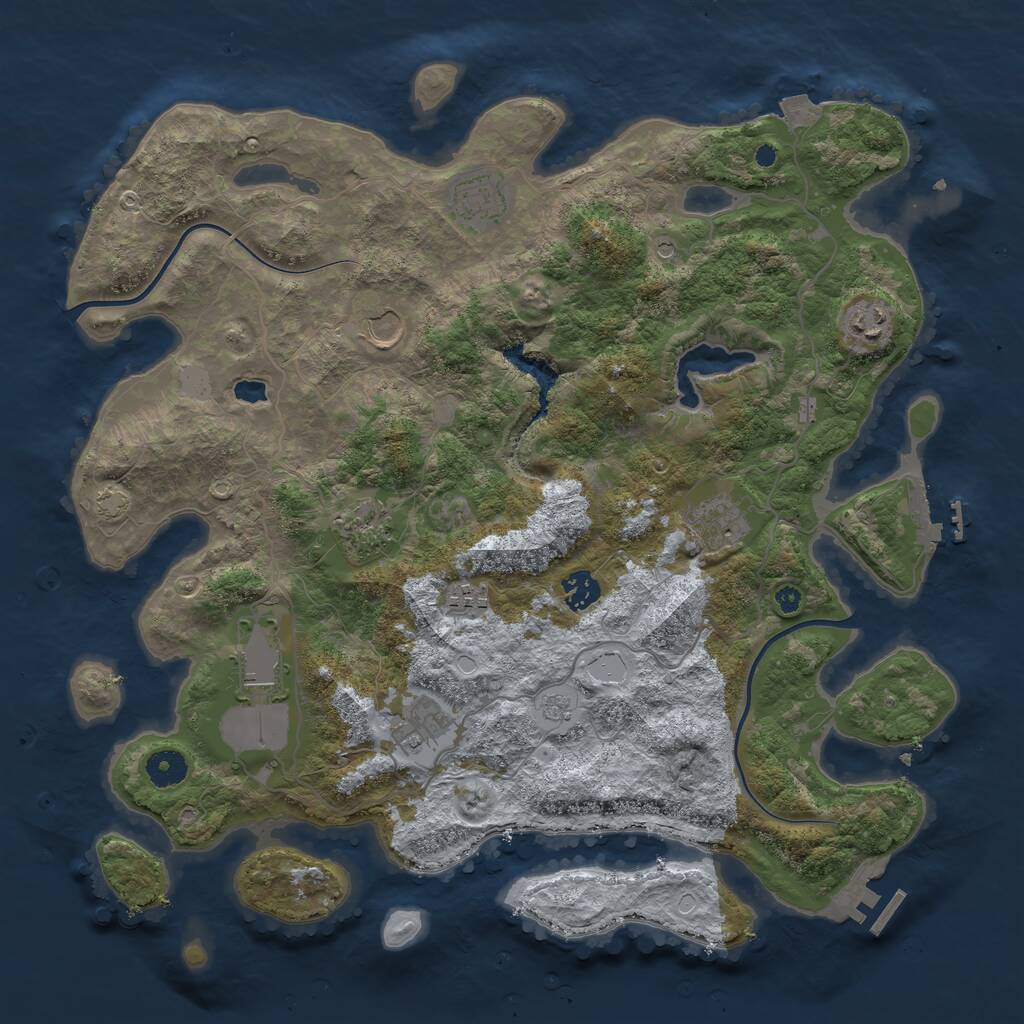 Rust Map: Procedural Map, Size: 4000, Seed: 250613421, 15 Monuments