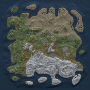 Thumbnail Rust Map: Procedural Map, Size: 4300, Seed: 51535074, 16 Monuments