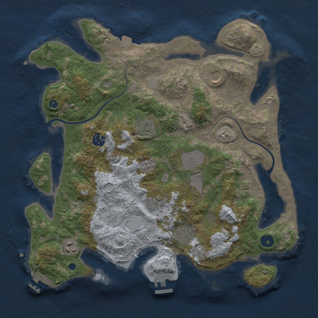 Rust Map: Procedural Map, Size: 3700, Seed: 1716593801, 14 Monuments