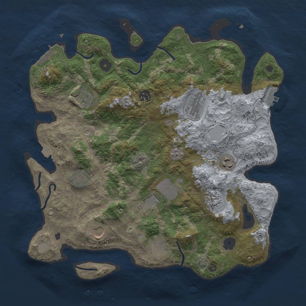 Rust Map: Procedural Map, Size: 3750, Seed: 218187, 18 Monuments