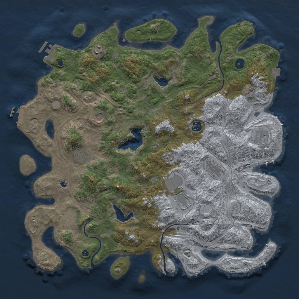 Rust Map: Procedural Map, Size: 4500, Seed: 1999215852, 15 Monuments