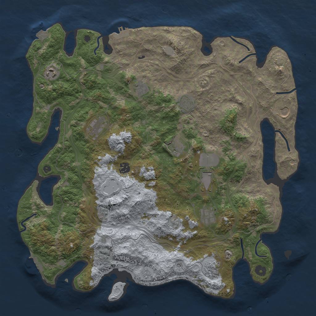 Rust Map: Procedural Map, Size: 4250, Seed: 32987351, 19 Monuments