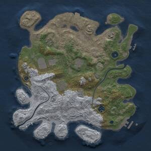 Thumbnail Rust Map: Procedural Map, Size: 3500, Seed: 74247, 13 Monuments