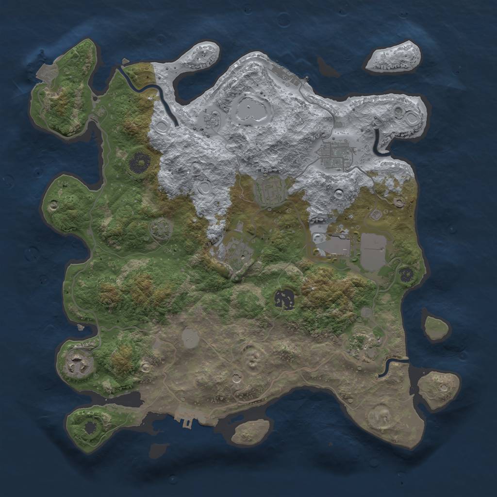 Rust Map: Procedural Map, Size: 3500, Seed: 1210, 15 Monuments