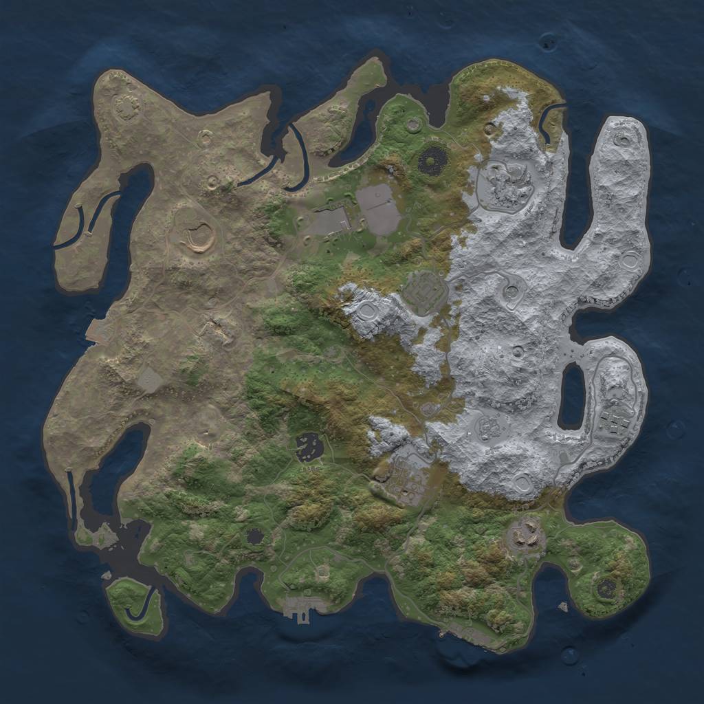 Rust Map: Procedural Map, Size: 3600, Seed: 37930313, 16 Monuments