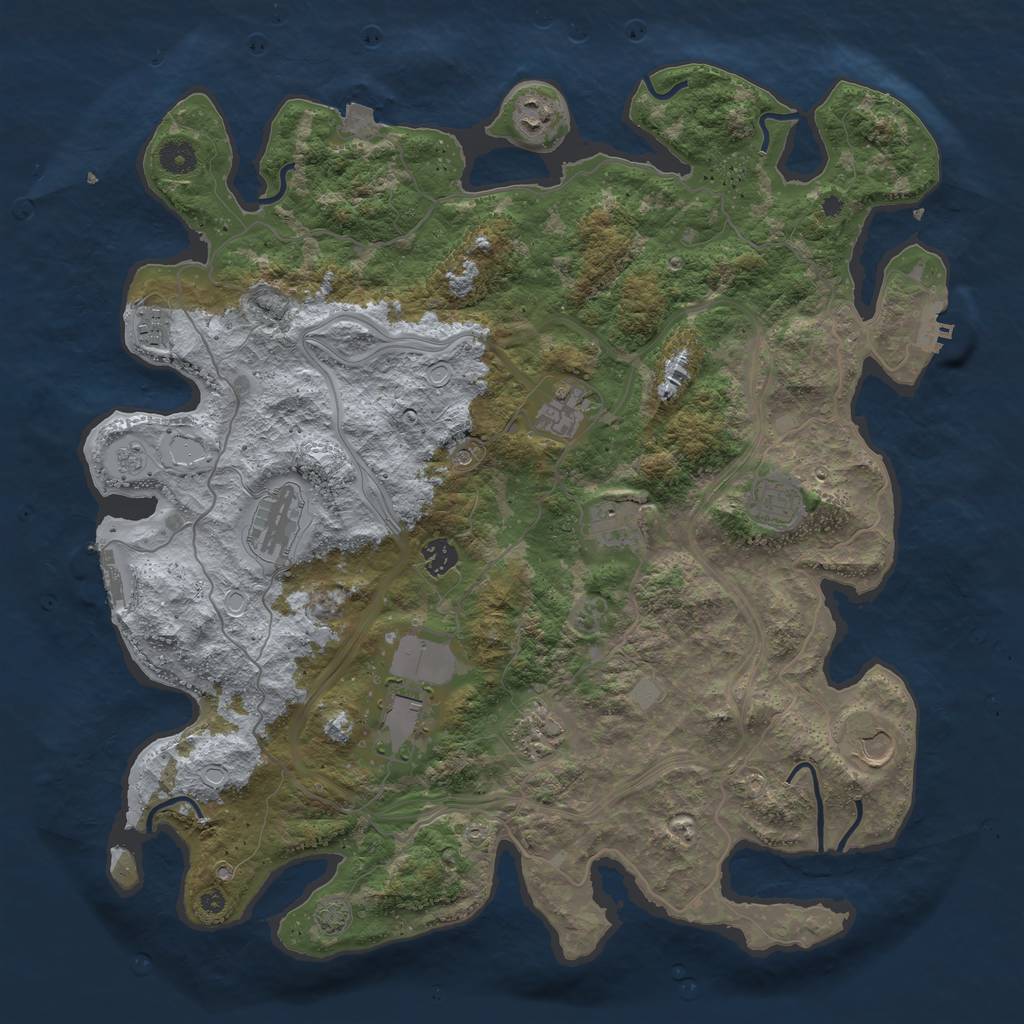 Rust Map: Procedural Map, Size: 4300, Seed: 97660269, 18 Monuments