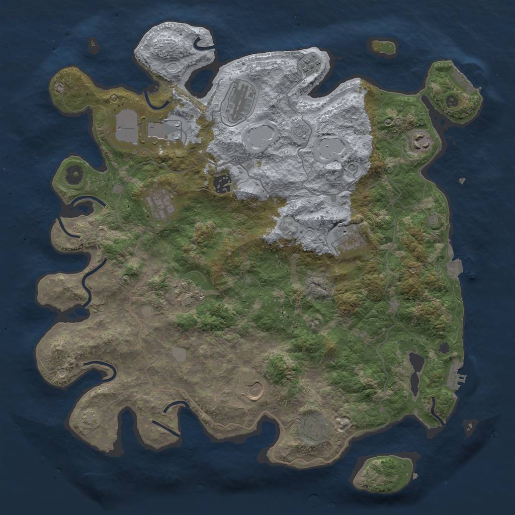 Rust Map: Procedural Map, Size: 4100, Seed: 52296909, 18 Monuments