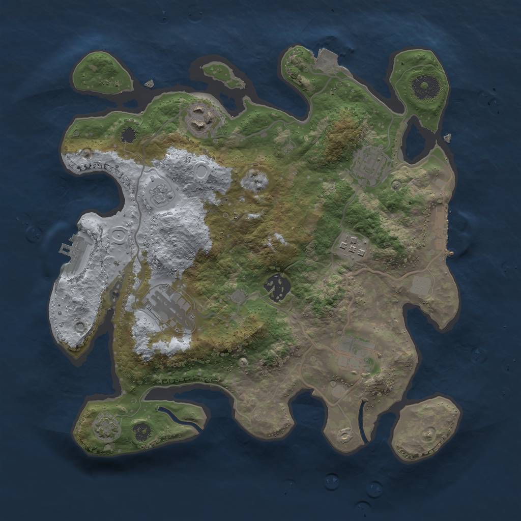 Rust Map: Procedural Map, Size: 3000, Seed: 13663699, 13 Monuments
