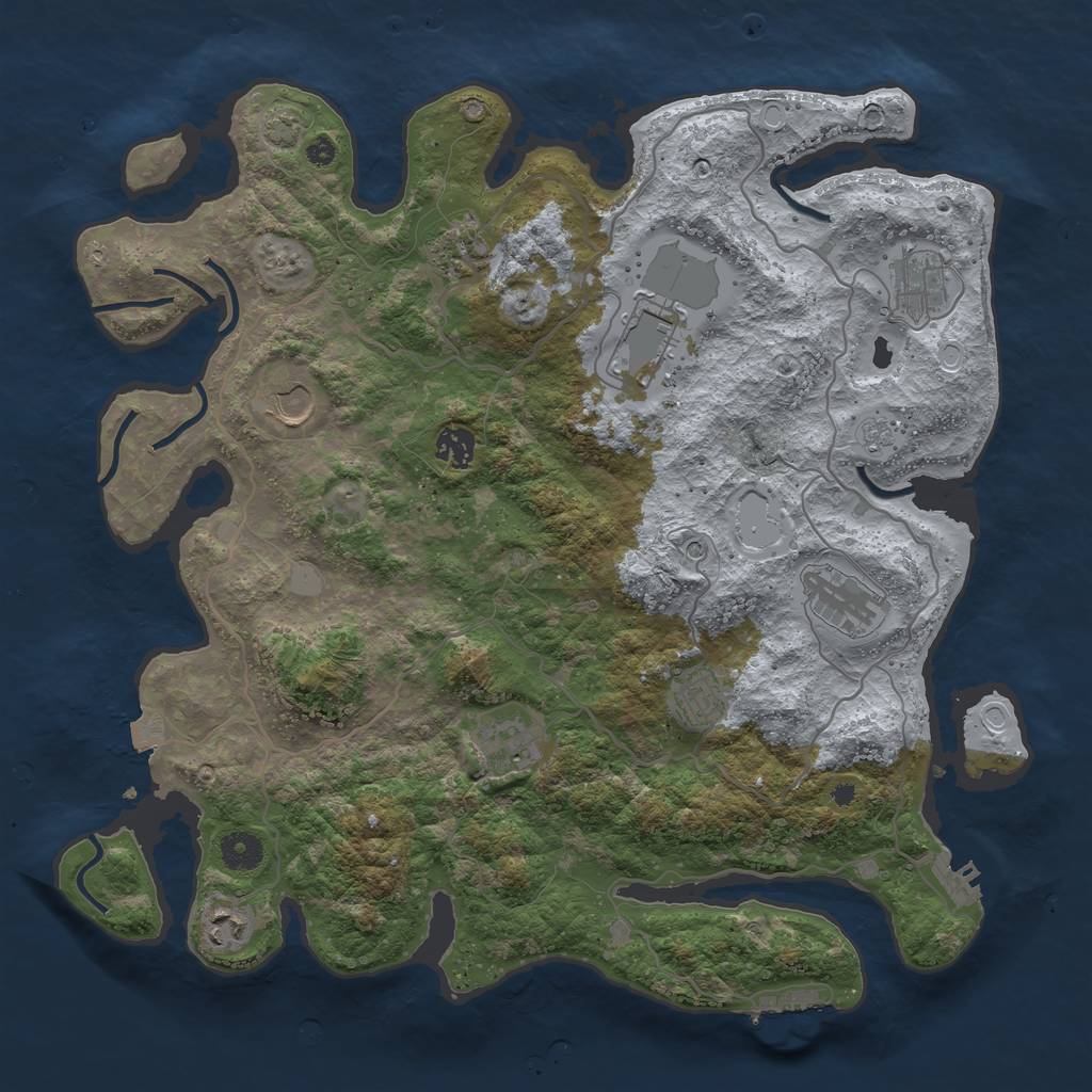 Rust Map: Procedural Map, Size: 4000, Seed: 567515420, 17 Monuments