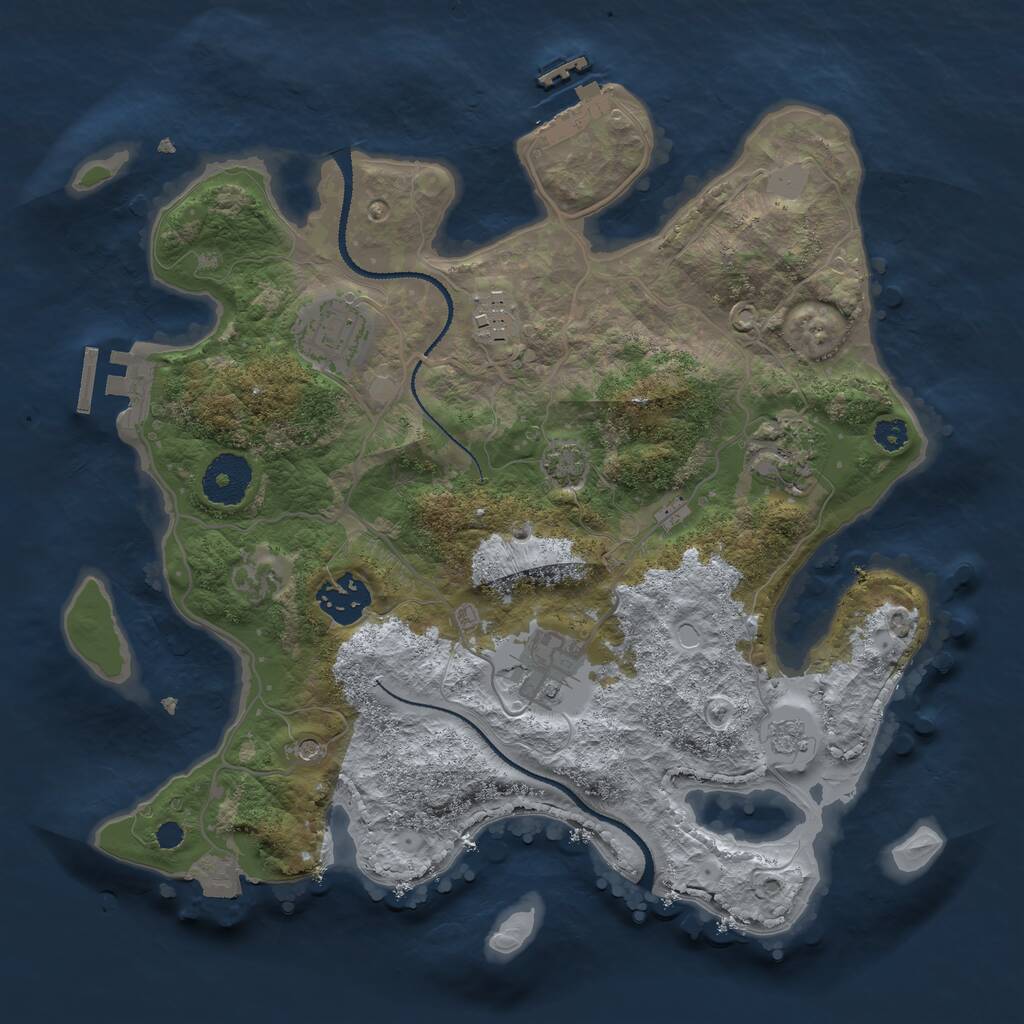 Rust Map: Procedural Map, Size: 3100, Seed: 321699587, 11 Monuments