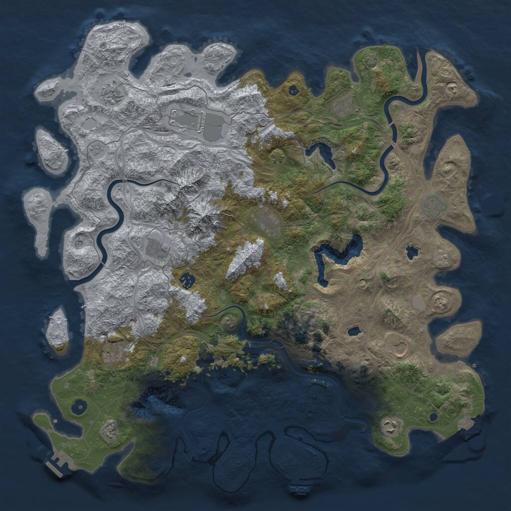Rust Map: Procedural Map, Size: 5000, Seed: 47428982, 17 Monuments