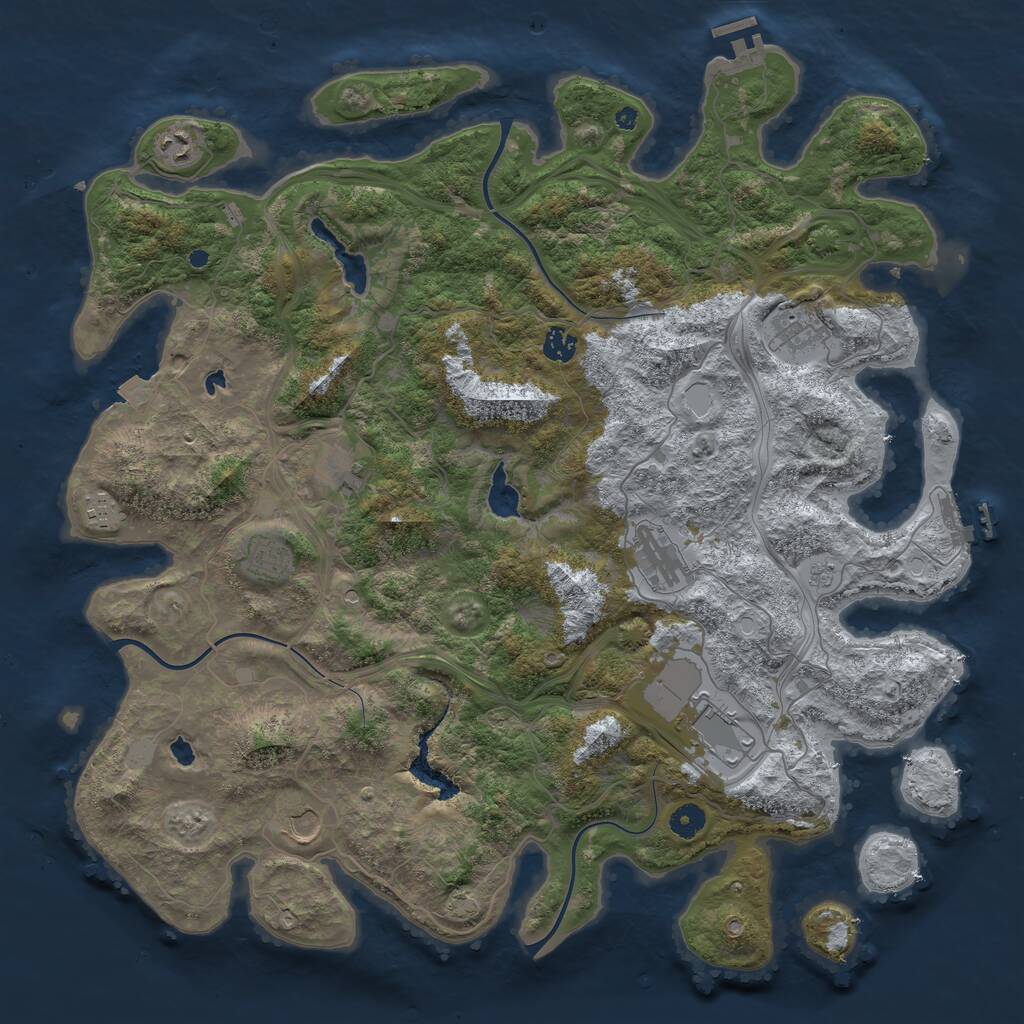 Rust Map: Procedural Map, Size: 4500, Seed: 142, 15 Monuments