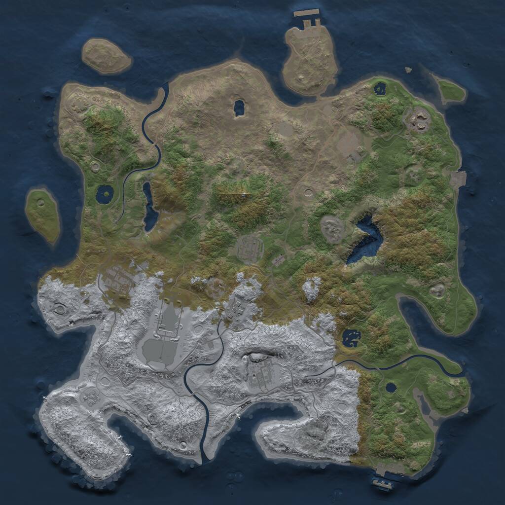 Rust Map: Procedural Map, Size: 4005, Seed: 2147483647, 14 Monuments