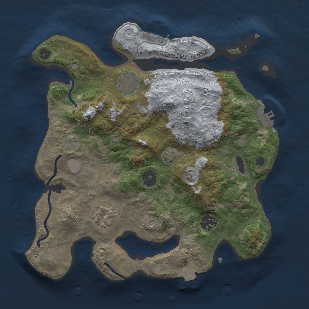 Rust Map: Procedural Map, Size: 3000, Seed: 4747, 10 Monuments