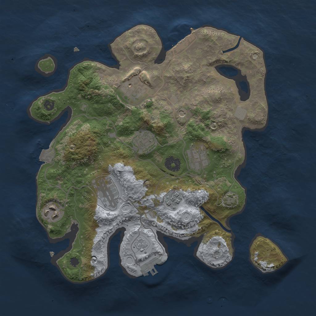 Rust Map: Procedural Map, Size: 3000, Seed: 763842971, 14 Monuments