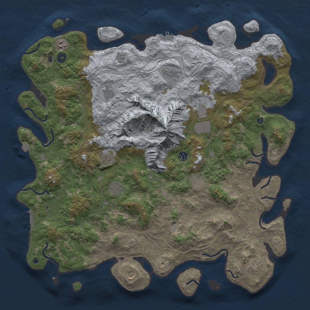 Rust Map: Procedural Map, Size: 5000, Seed: 1508801900, 19 Monuments