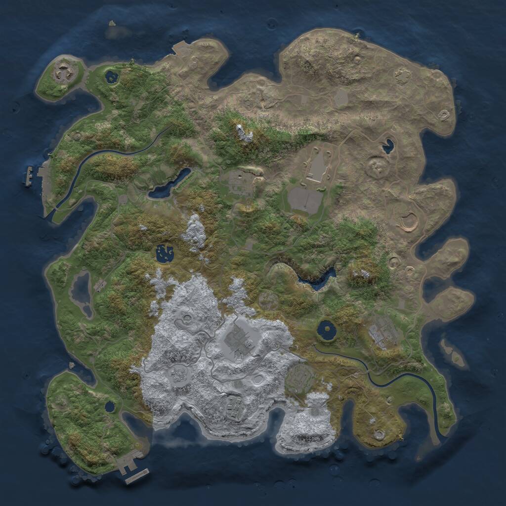 Rust Map: Procedural Map, Size: 4000, Seed: 109923, 15 Monuments