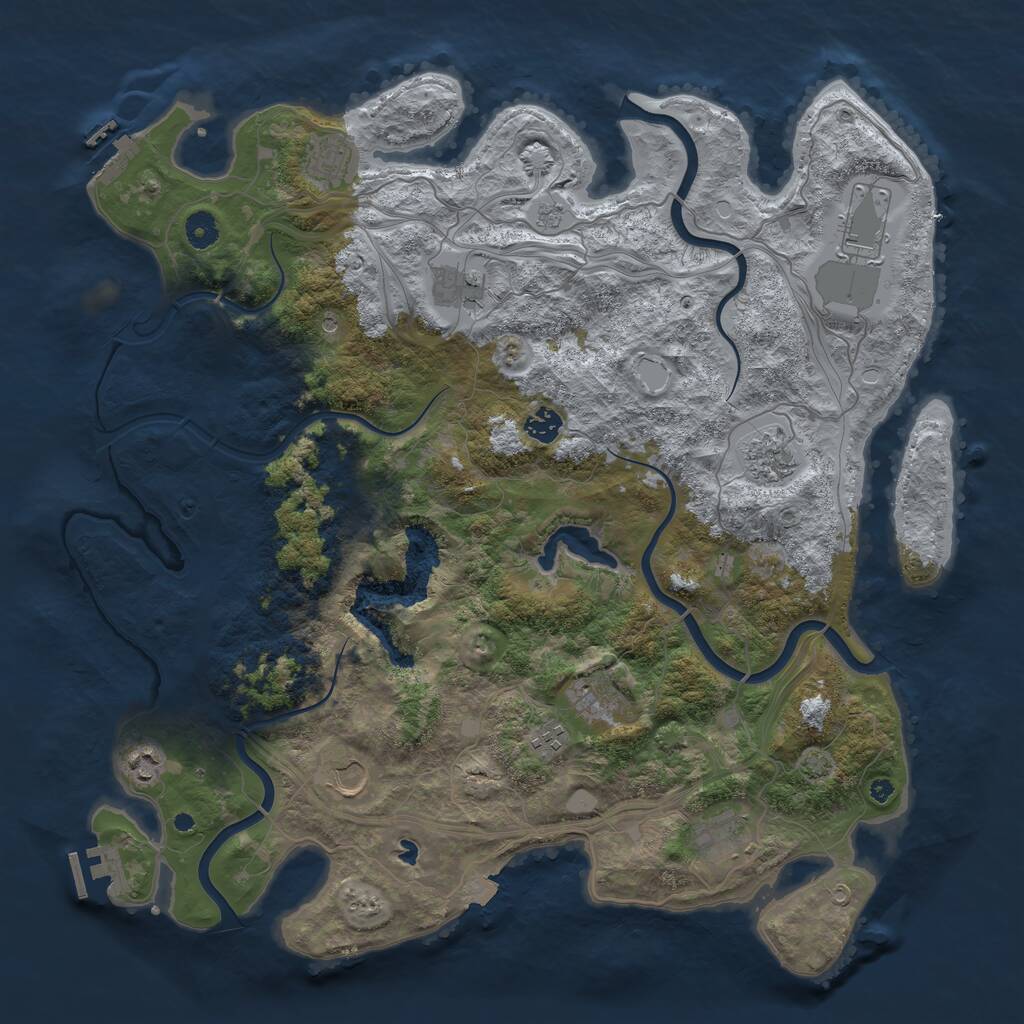 Rust Map: Procedural Map, Size: 4400, Seed: 66409178, 16 Monuments