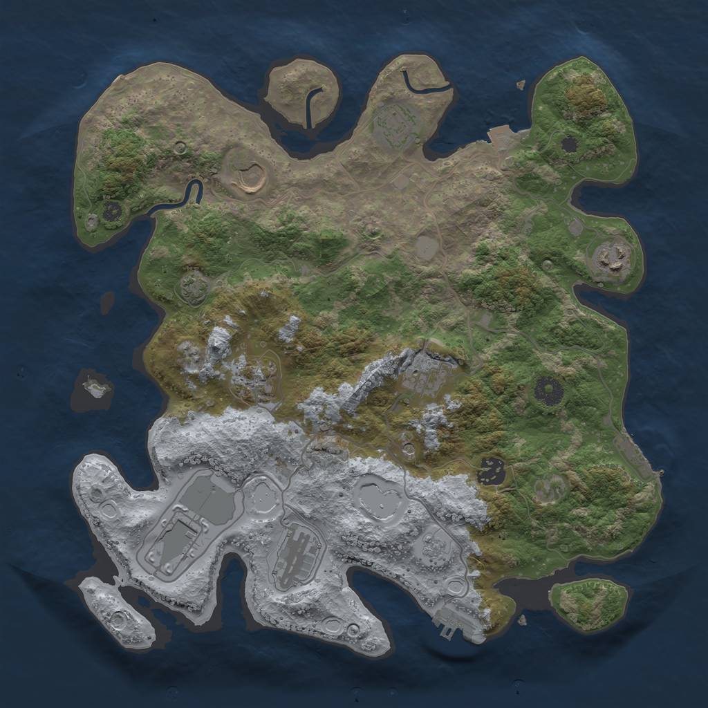 Rust Map: Procedural Map, Size: 3600, Seed: 66646260, 16 Monuments
