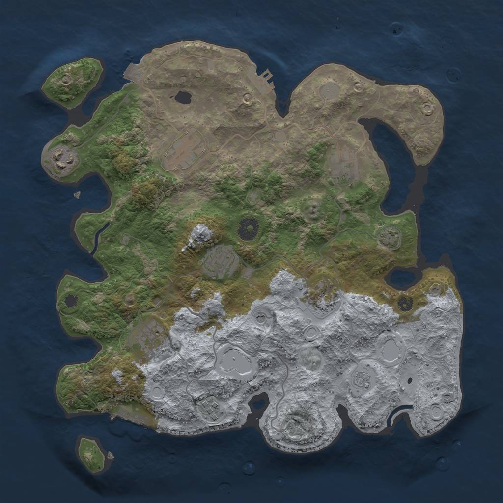 Rust Map: Procedural Map, Size: 3400, Seed: 18384679, 15 Monuments