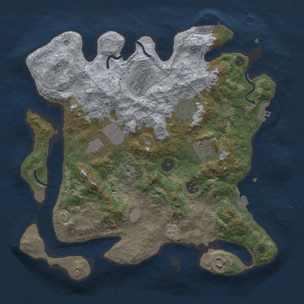 Rust Map: Procedural Map, Size: 3500, Seed: 1404471658, 15 Monuments
