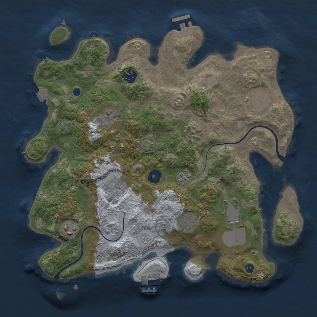 Rust Map: Procedural Map, Size: 3500, Seed: 196820036, 15 Monuments