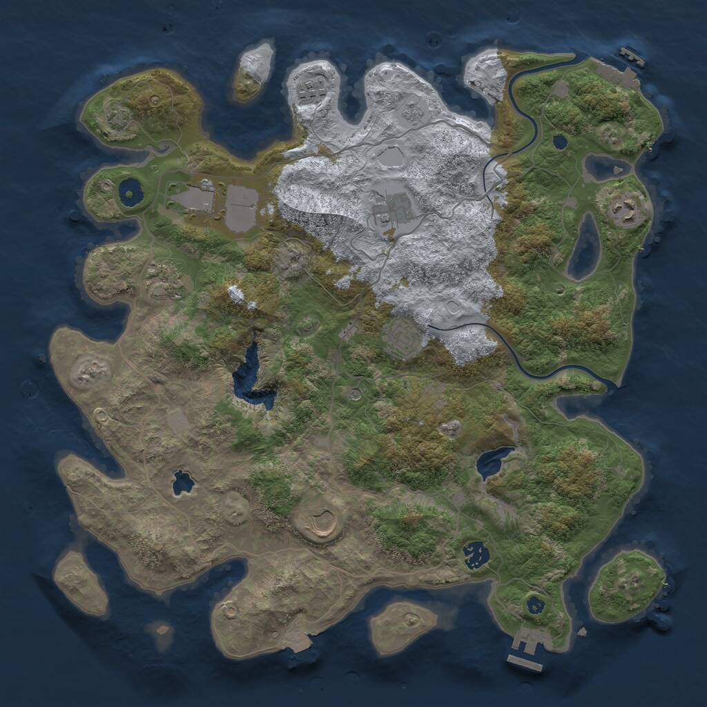 Rust Map: Procedural Map, Size: 4000, Seed: 1337133732, 14 Monuments