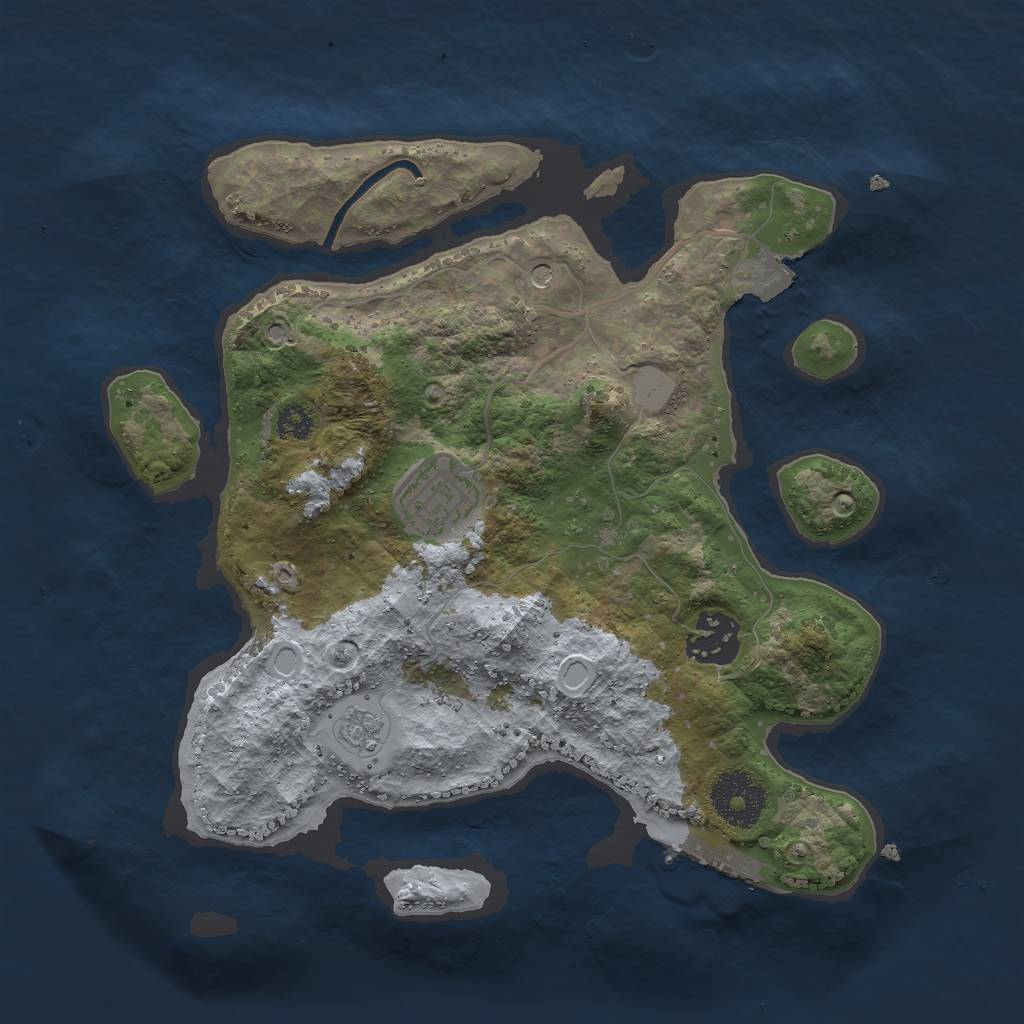 Rust Map: Procedural Map, Size: 2800, Seed: 689474646, 8 Monuments