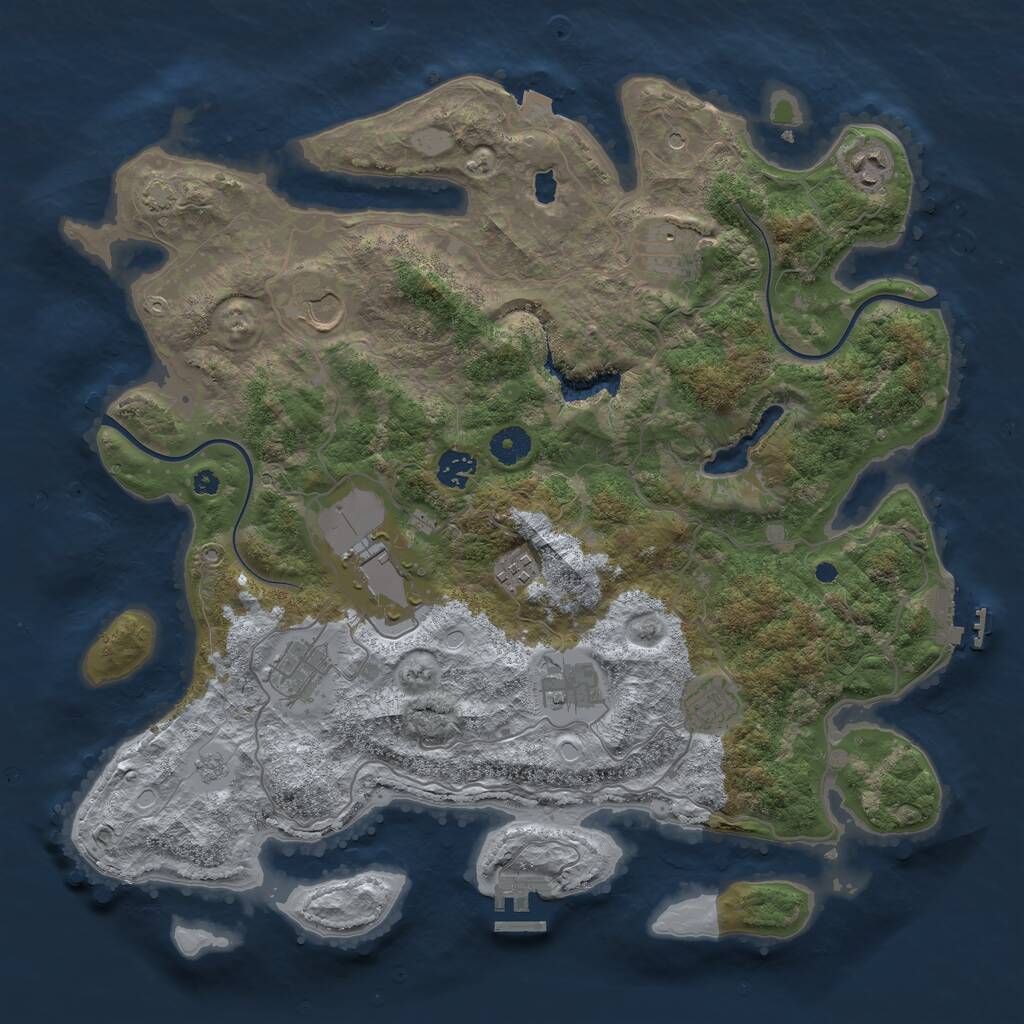 Rust Map: Procedural Map, Size: 4000, Seed: 480909949, 15 Monuments