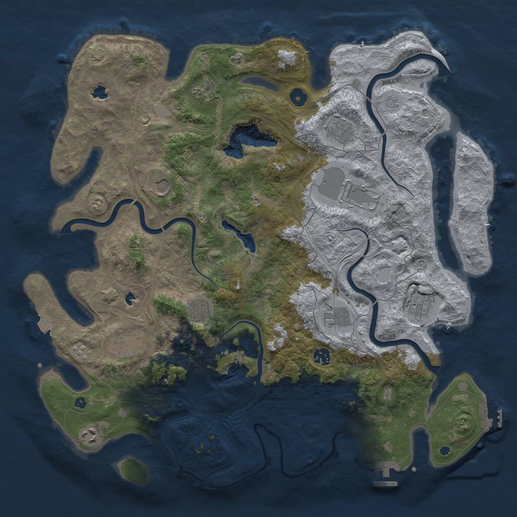Rust Map: Procedural Map, Size: 4500, Seed: 471665632, 17 Monuments