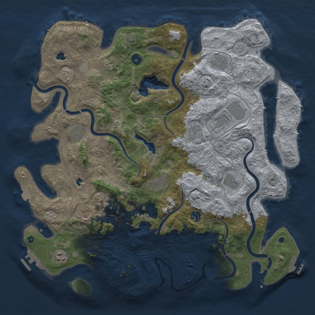Rust Map: Procedural Map, Size: 4500, Seed: 471665632, 17 Monuments