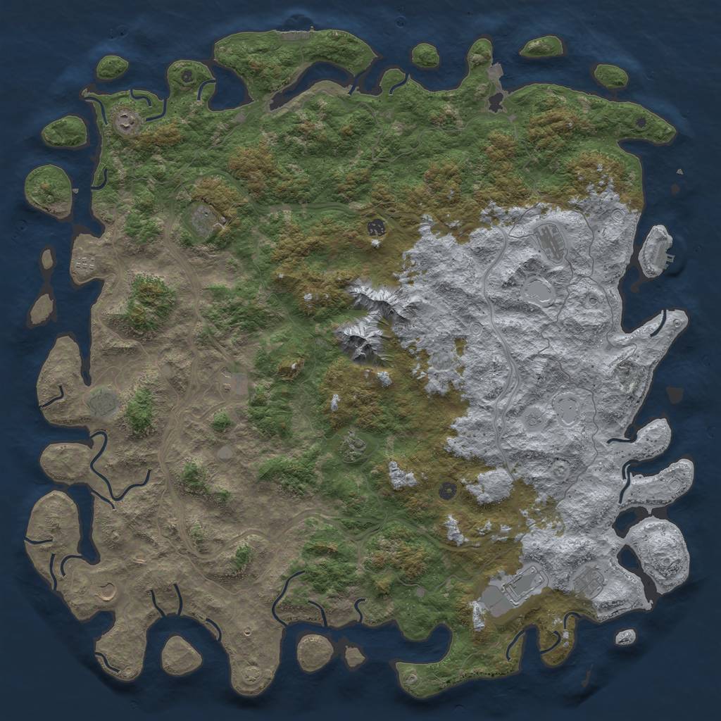 Rust Map: Procedural Map, Size: 6000, Seed: 787878, 19 Monuments