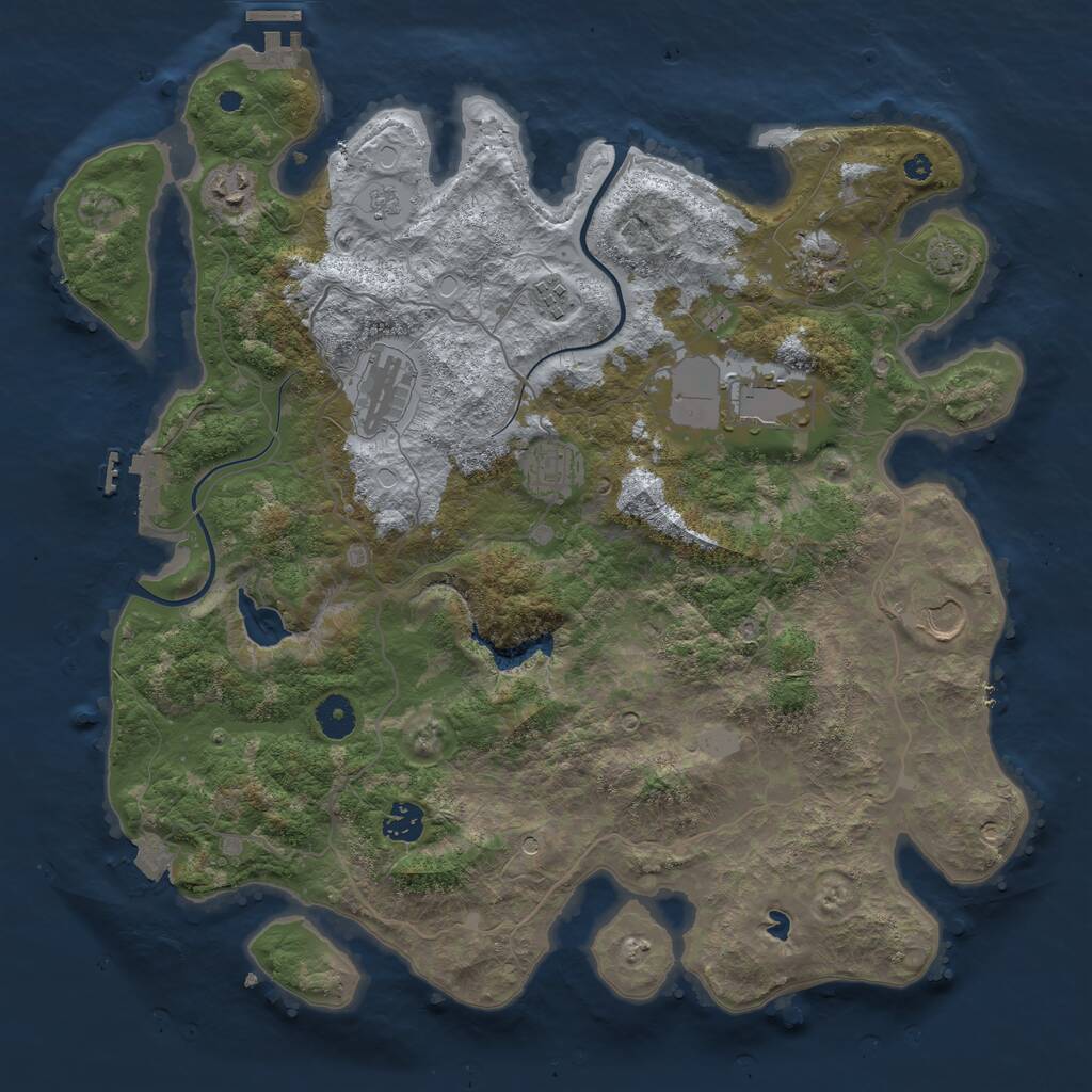 Rust Map: Procedural Map, Size: 4000, Seed: 65550733, 14 Monuments