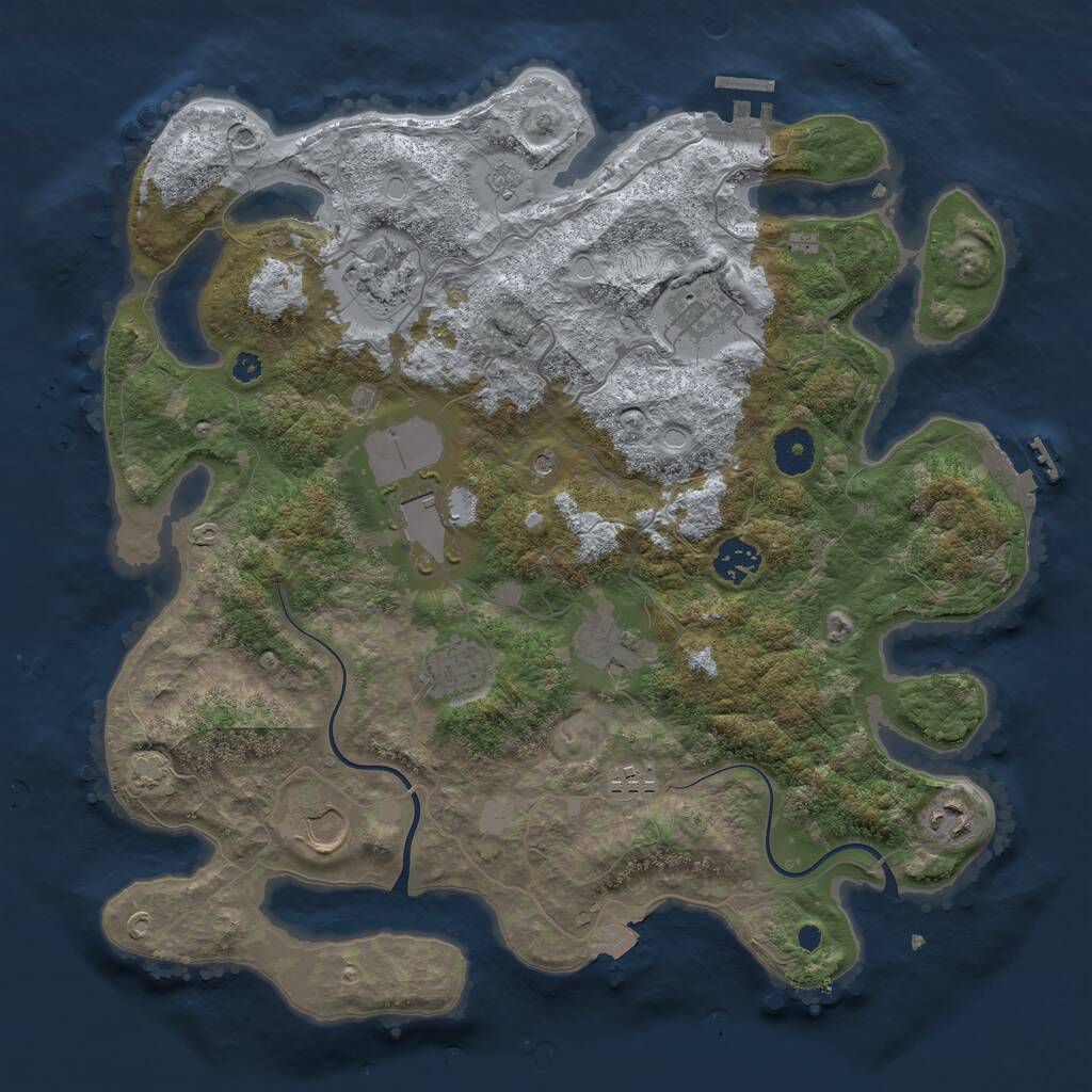 Rust Map: Procedural Map, Size: 3700, Seed: 94288648, 15 Monuments