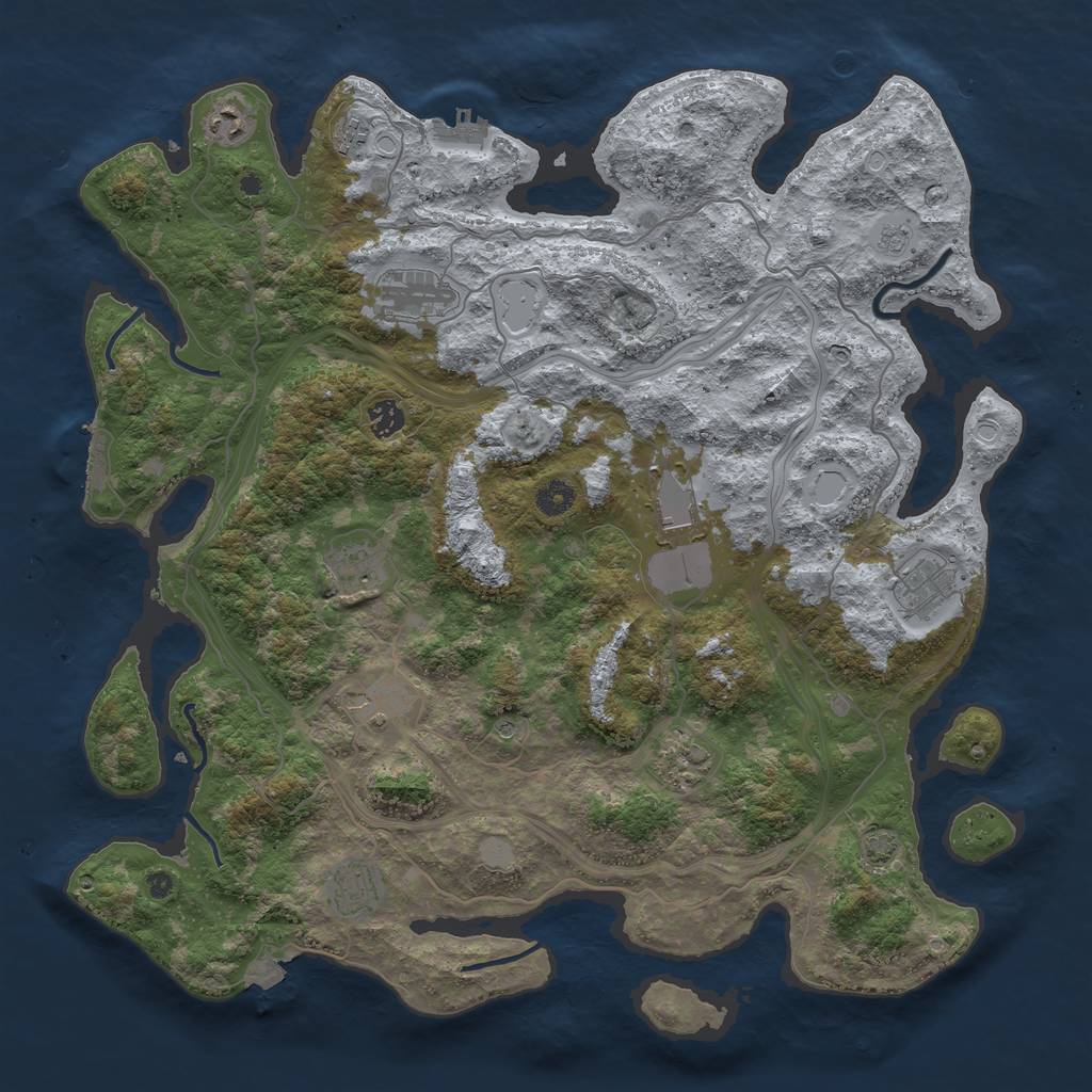 Rust Map: Procedural Map, Size: 4406, Seed: 1654188850, 18 Monuments