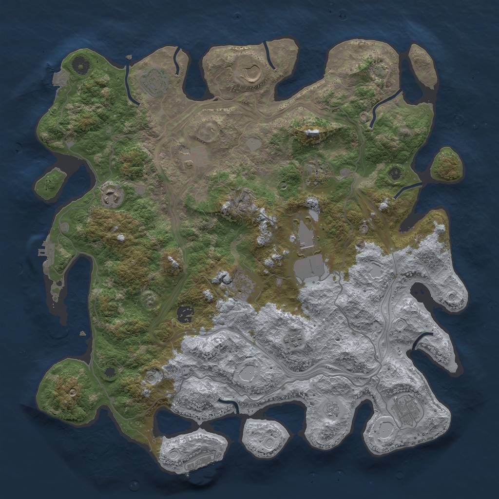 Rust Map: Procedural Map, Size: 4250, Seed: 210517, 18 Monuments
