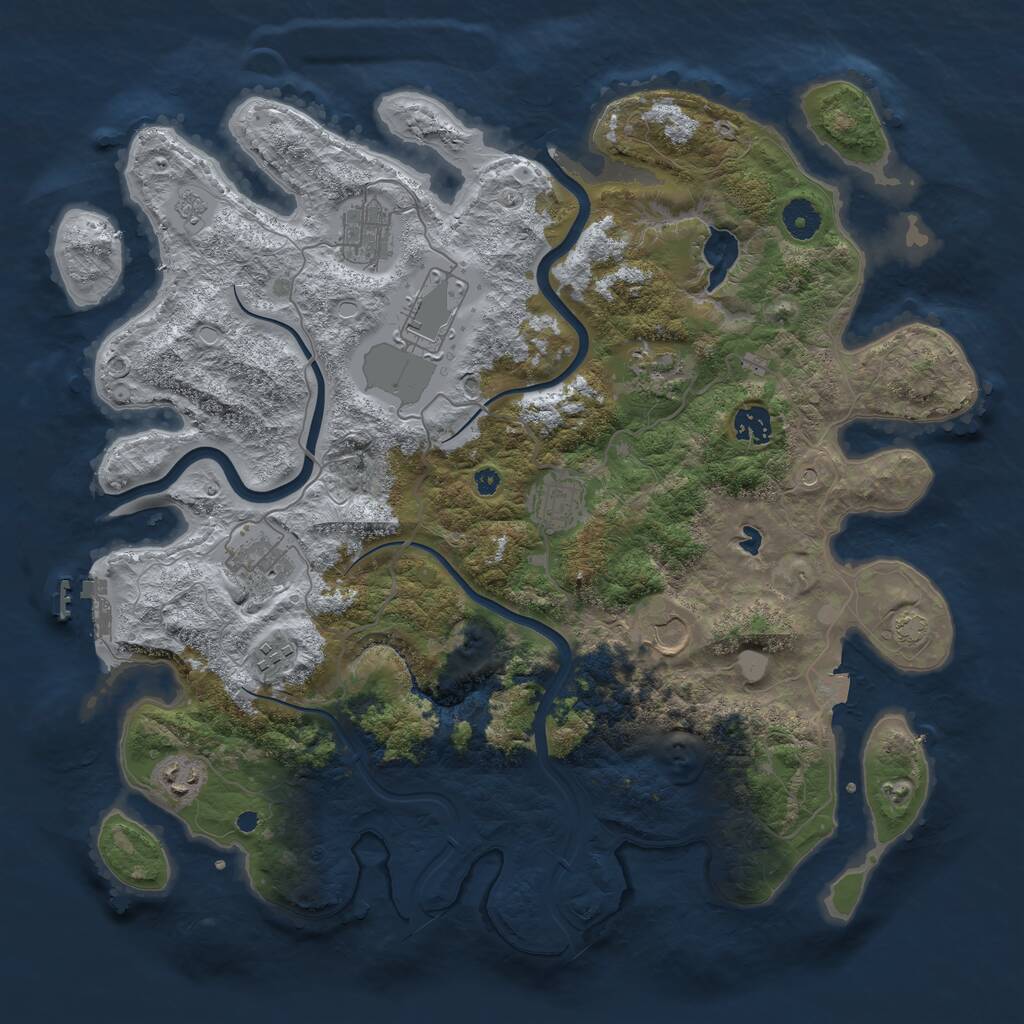 Rust Map: Procedural Map, Size: 4000, Seed: 899970417, 14 Monuments