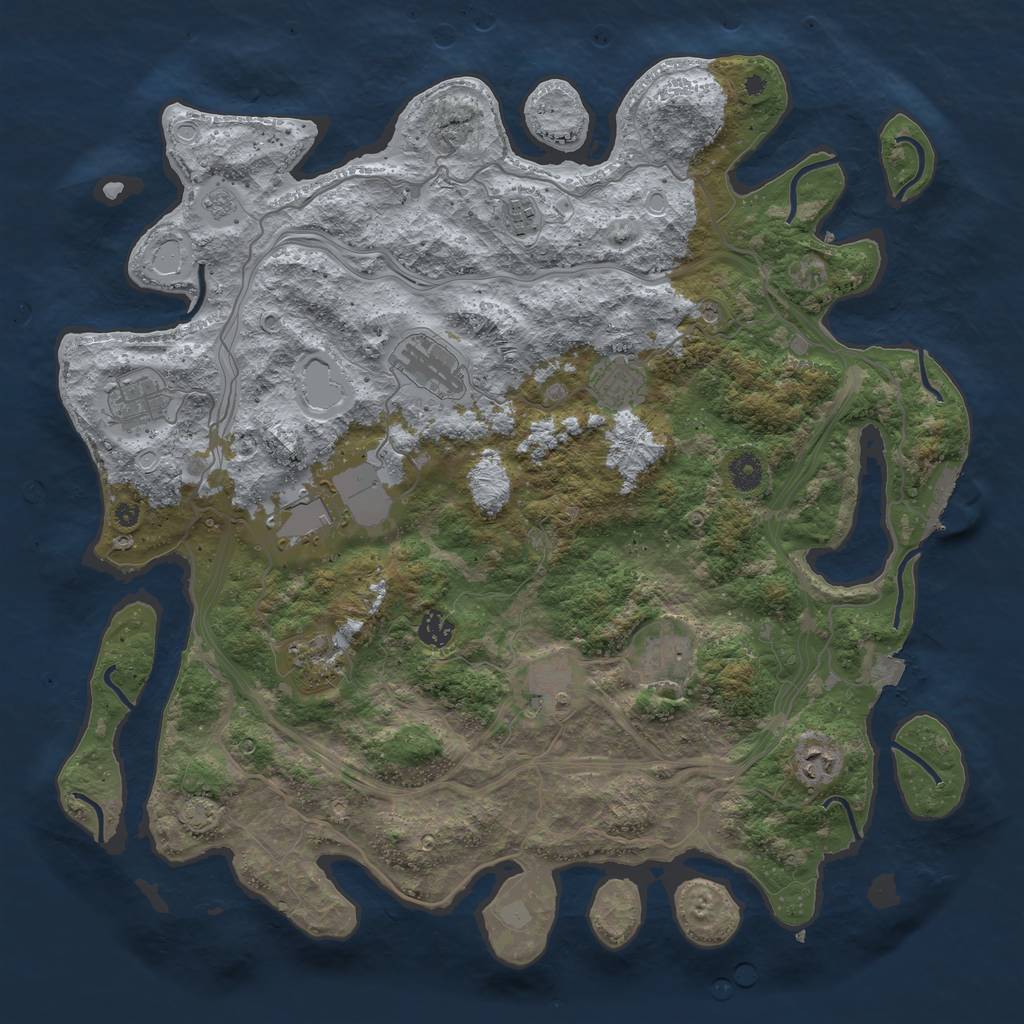 Rust Map: Procedural Map, Size: 4300, Seed: 78110502, 17 Monuments