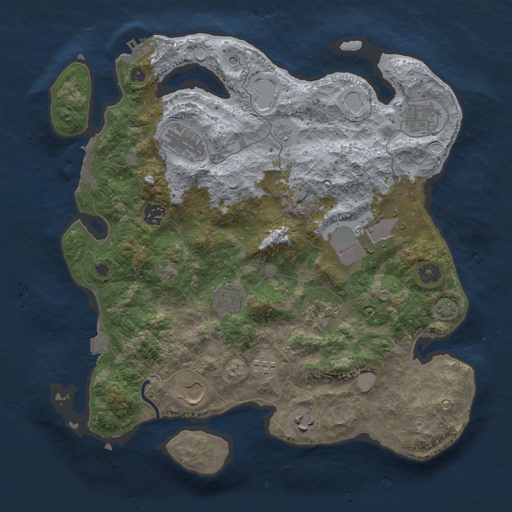 Rust Map: Procedural Map, Size: 3550, Seed: 79518817, 17 Monuments