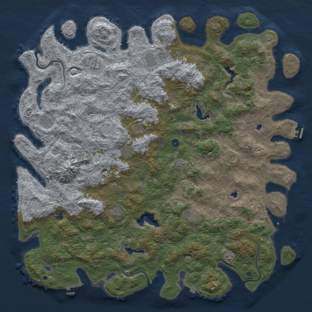Rust Map: Procedural Map, Size: 6000, Seed: 1143095312, 17 Monuments