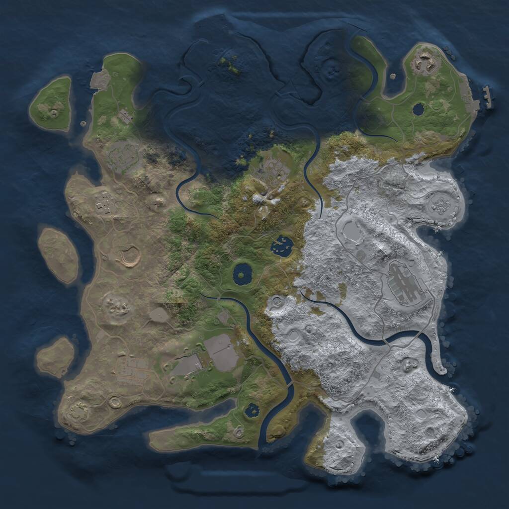 Rust Map: Procedural Map, Size: 3600, Seed: 61252790, 15 Monuments