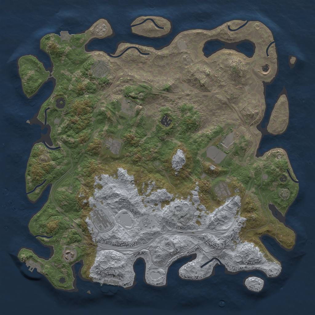 Rust Map: Procedural Map, Size: 4400, Seed: 90715661, 18 Monuments