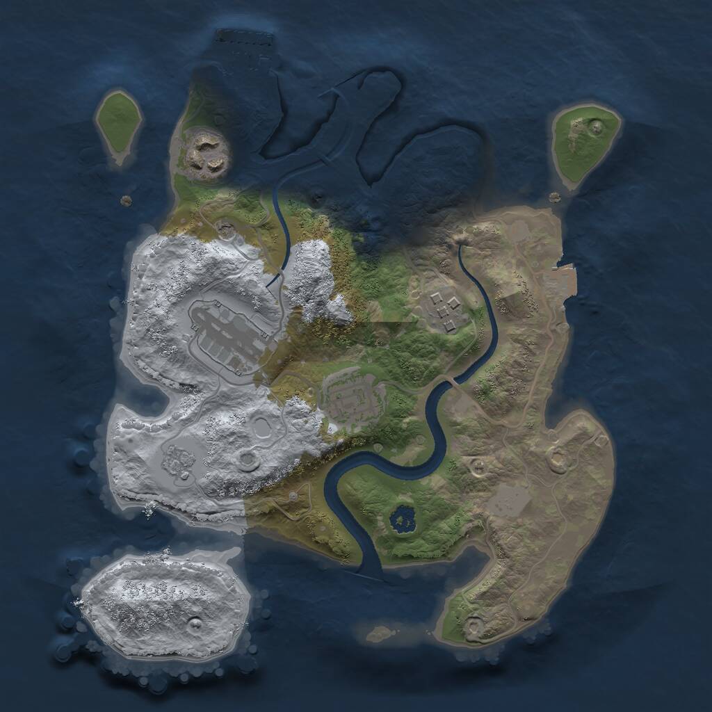 Rust Map: Procedural Map, Size: 2600, Seed: 855, 8 Monuments