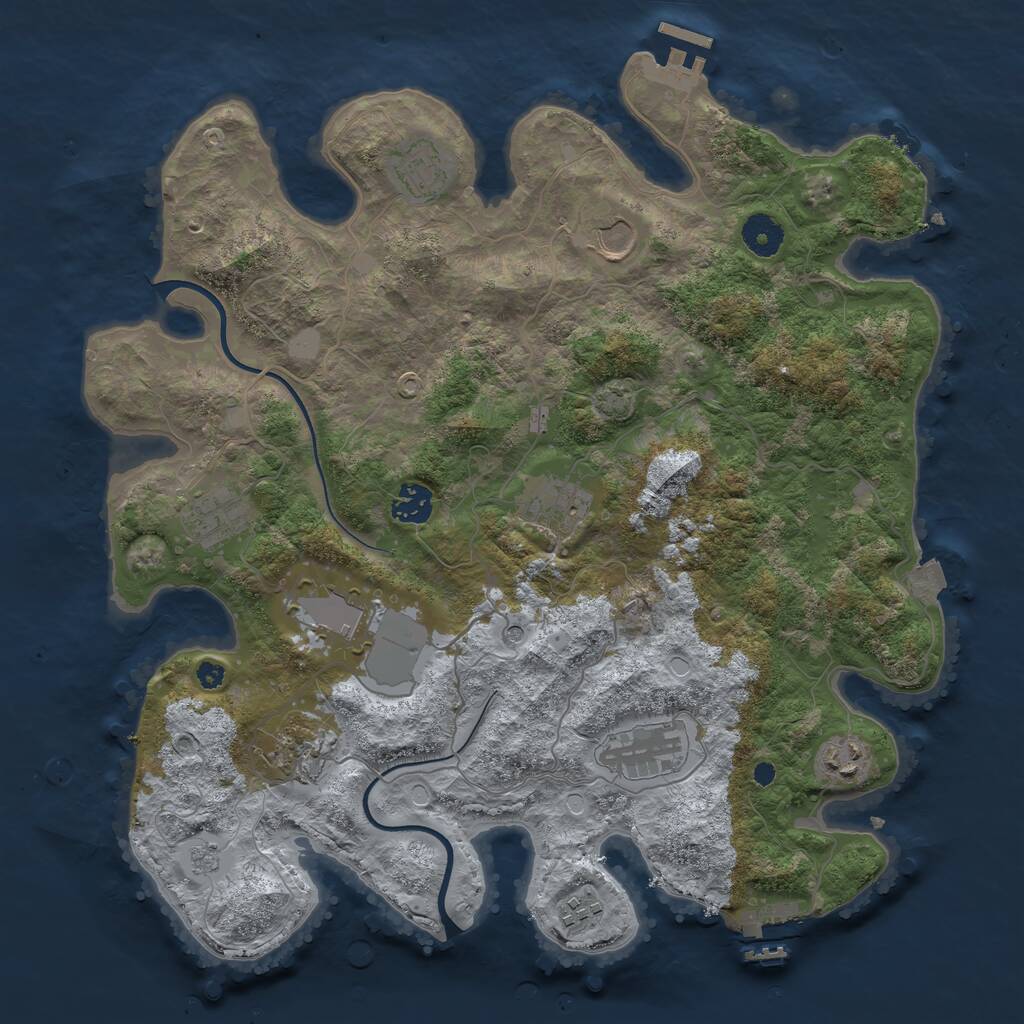 Rust Map: Procedural Map, Size: 3750, Seed: 8163600, 16 Monuments