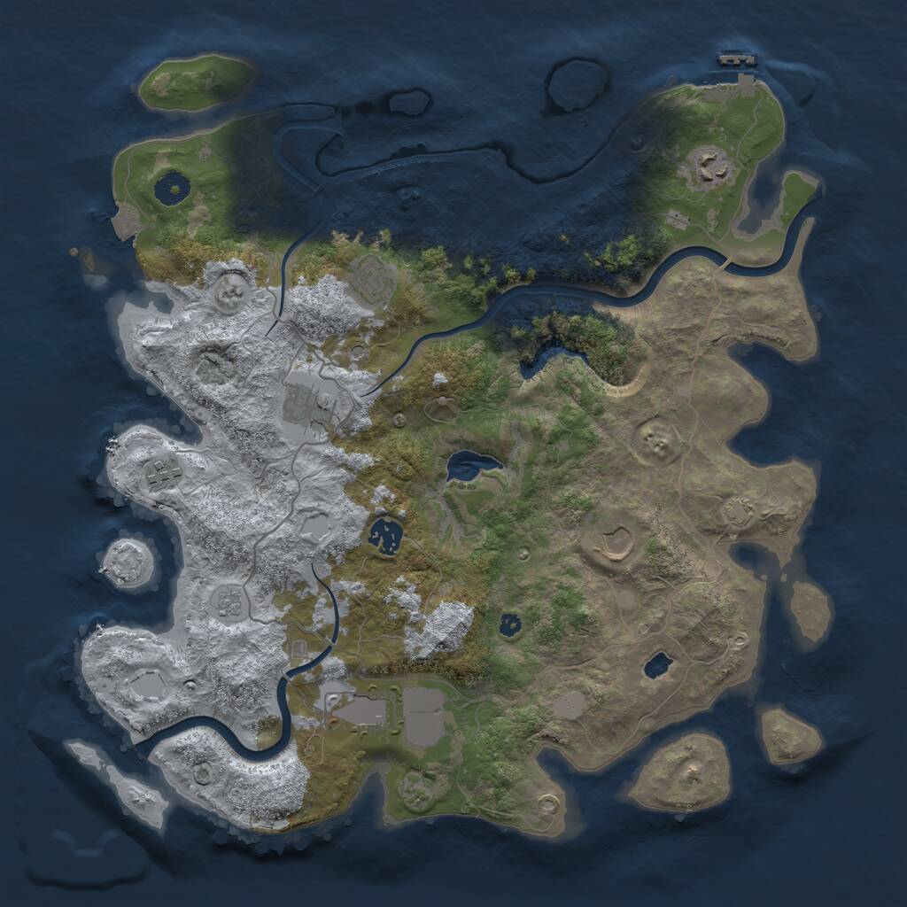 Rust Map: Procedural Map, Size: 4000, Seed: 67782211, 12 Monuments