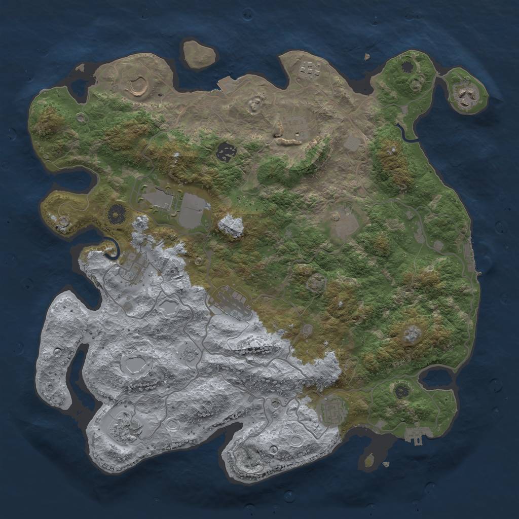 Rust Map: Procedural Map, Size: 4000, Seed: 114757798, 19 Monuments
