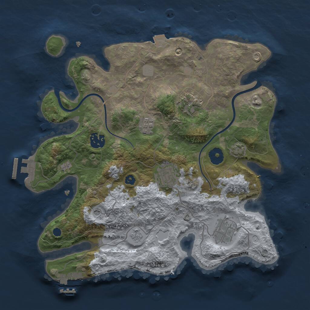 Rust Map: Procedural Map, Size: 3000, Seed: 67367, 11 Monuments