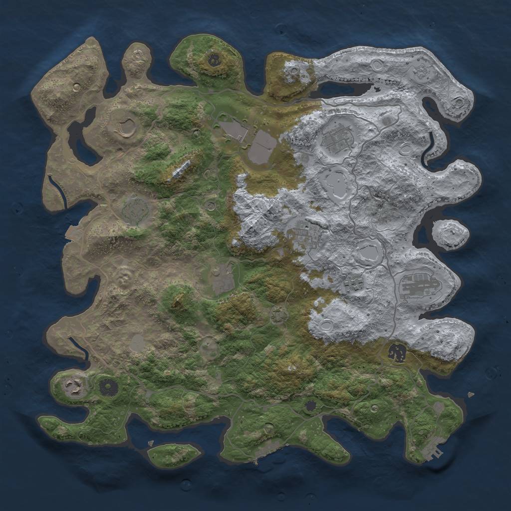 Rust Map: Procedural Map, Size: 4100, Seed: 796853, 18 Monuments