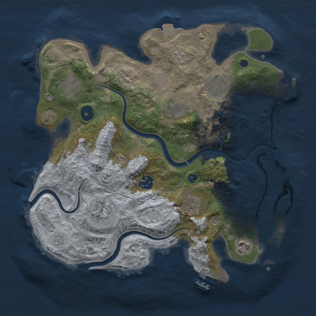 Rust Map: Procedural Map, Size: 3350, Seed: 403108181, 14 Monuments