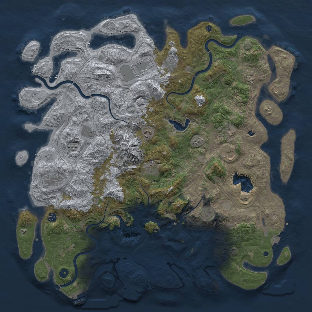 Rust Map: Procedural Map, Size: 5000, Seed: 819631715, 17 Monuments